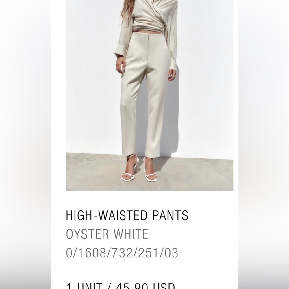 Zara cream pants size medium NWT